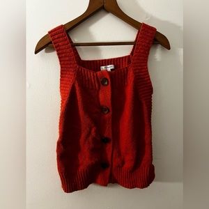 Small dark orange Madewell crop top tank top